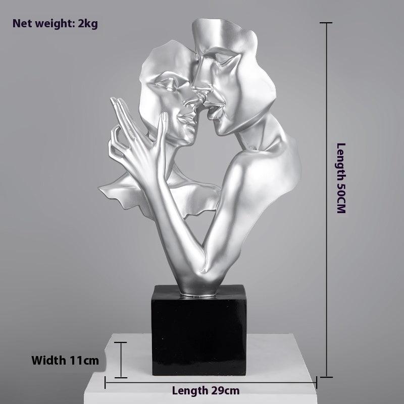 Heart-to-heart Statue Abstract Sculpture Big Decorations Simple - Pacisia