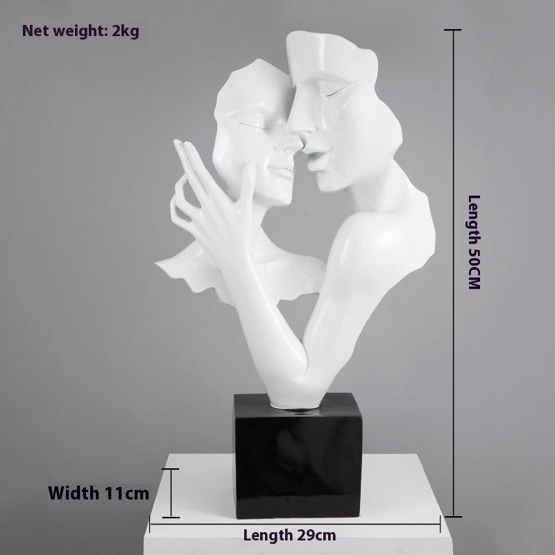 Heart-to-heart Statue Abstract Sculpture Big Decorations Simple - Pacisia