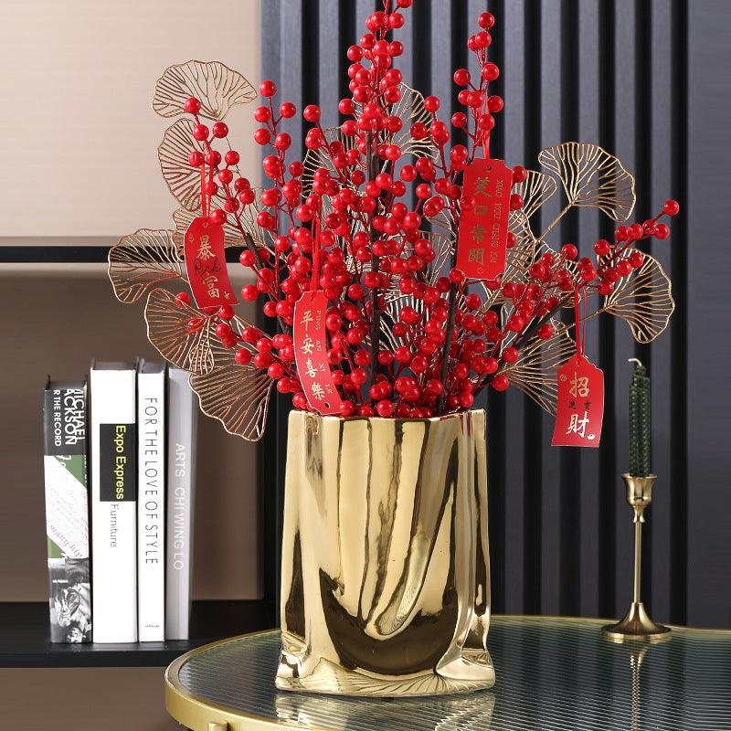High-class Sense Of Light Luxury Ruffled Vase - Pacisia