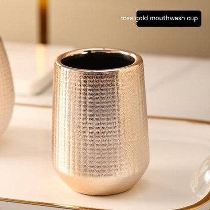 Home Bathroom Rose Gold Ceramic Cleaning Kit - Pacisia