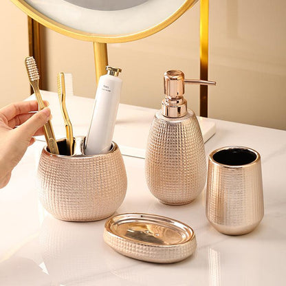 Home Bathroom Rose Gold Ceramic Cleaning Kit - Pacisia