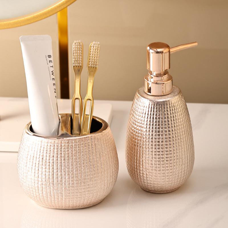Home Bathroom Rose Gold Ceramic Cleaning Kit - Pacisia