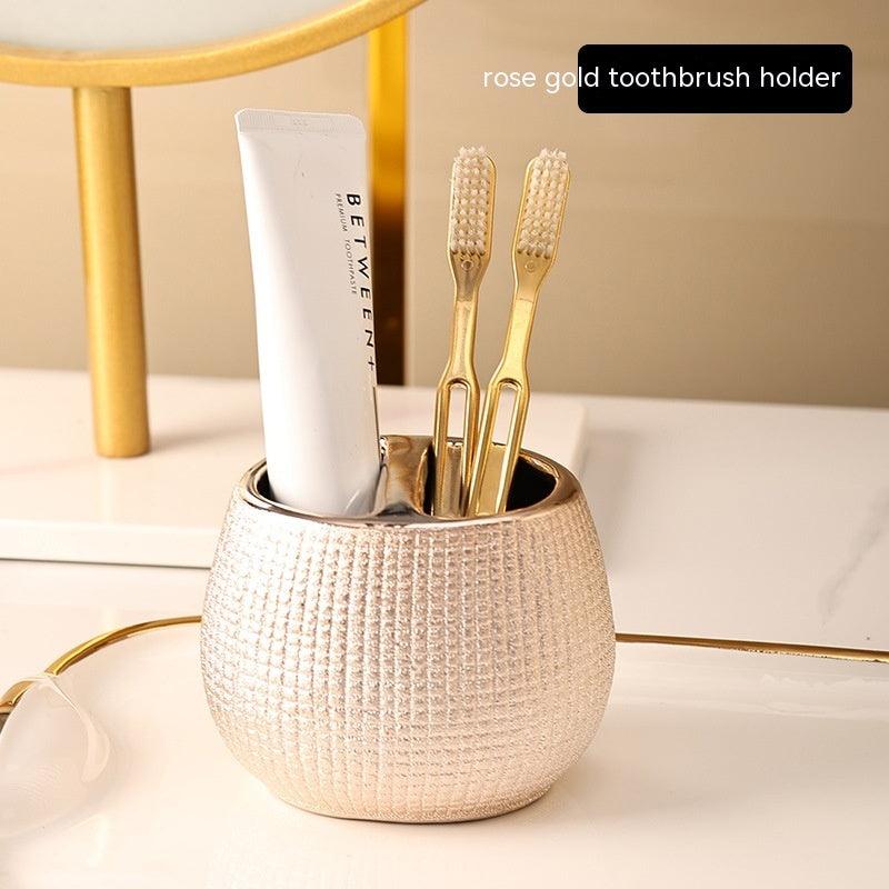 Home Bathroom Rose Gold Ceramic Cleaning Kit - Pacisia