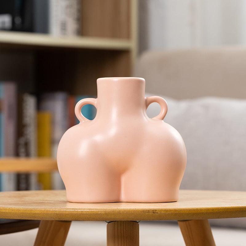 Home Ceramic Decoration Crafts Ornaments Simulation Body Art Dried Flower Vase - Pacisia