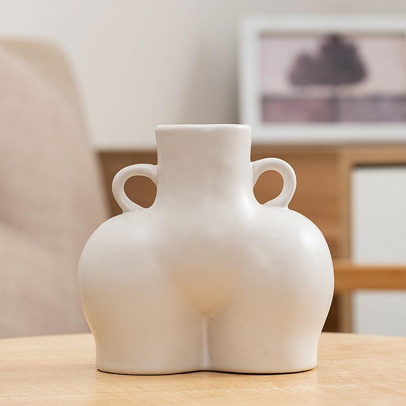 Home Ceramic Decoration Crafts Ornaments Simulation Body Art Dried Flower Vase - Pacisia