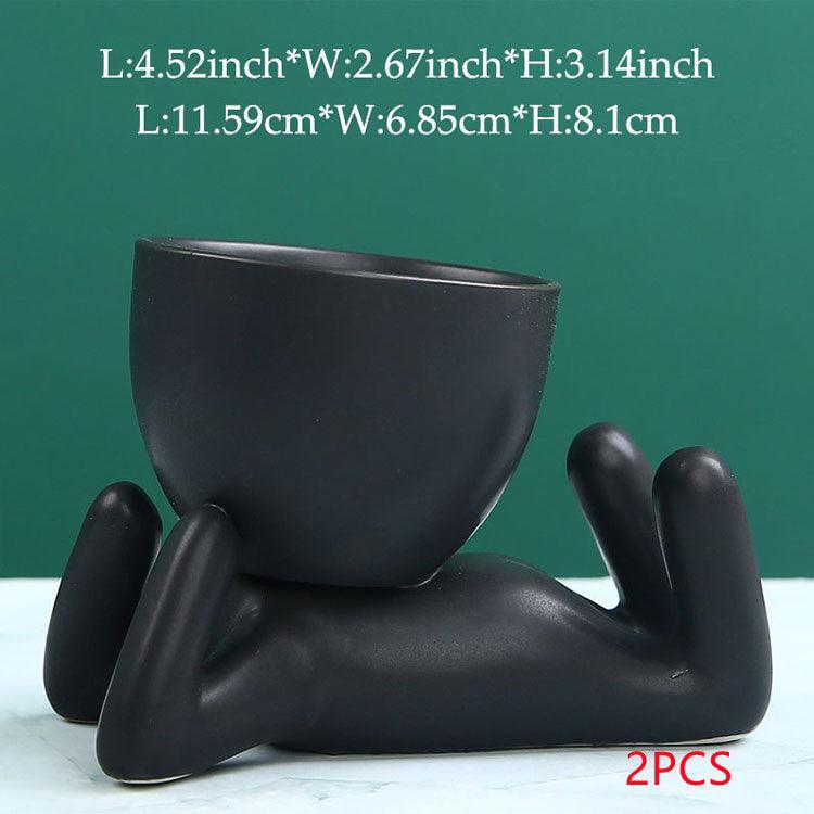 Home Ceramics Little People Succulent Vase Creative Desktop Art Crafts Decoration - Pacisia