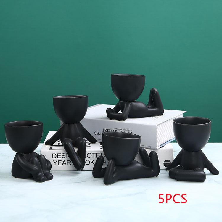 Home Ceramics Little People Succulent Vase Creative Desktop Art Crafts Decoration - Pacisia