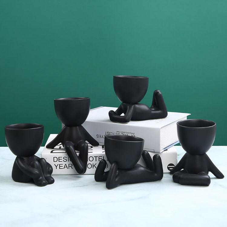 Home Ceramics Little People Succulent Vase Creative Desktop Art Crafts Decoration - Pacisia