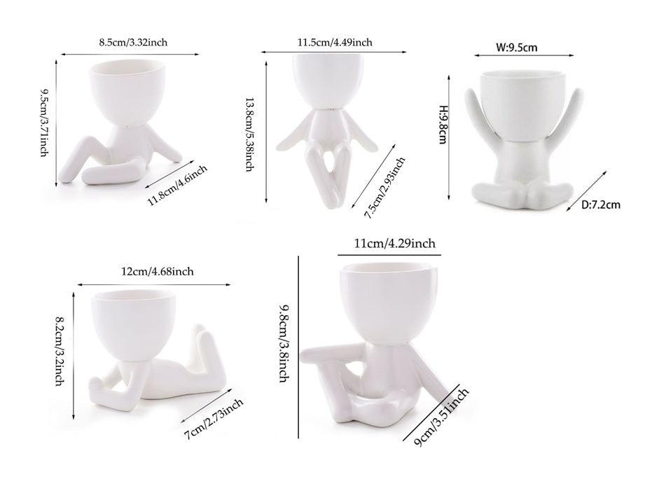 Home Ceramics Little People Succulent Vase Creative Desktop Art Crafts Decoration - Pacisia