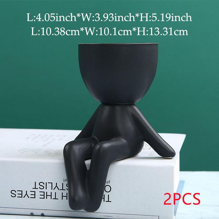 Home Ceramics Little People Succulent Vase Creative Desktop Art Crafts Decoration - Pacisia