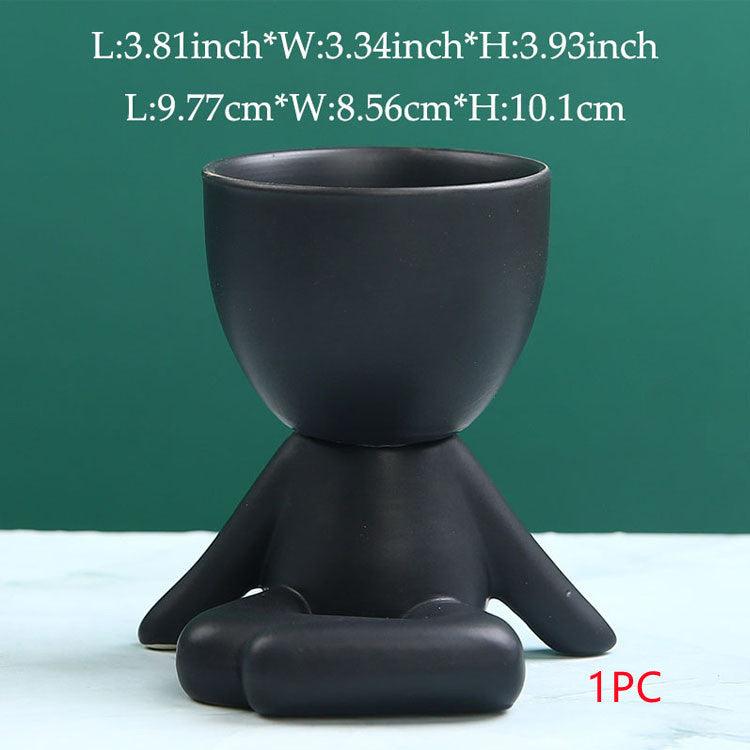 Home Ceramics Little People Succulent Vase Creative Desktop Art Crafts Decoration - Pacisia
