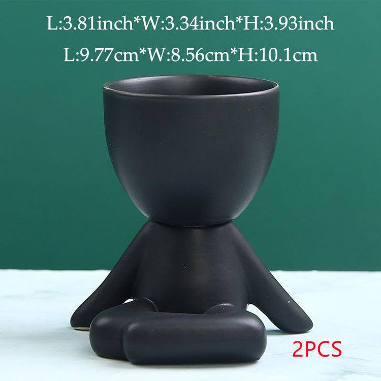Home Ceramics Little People Succulent Vase Creative Desktop Art Crafts Decoration - Pacisia