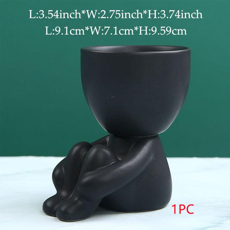 Home Ceramics Little People Succulent Vase Creative Desktop Art Crafts Decoration - Pacisia