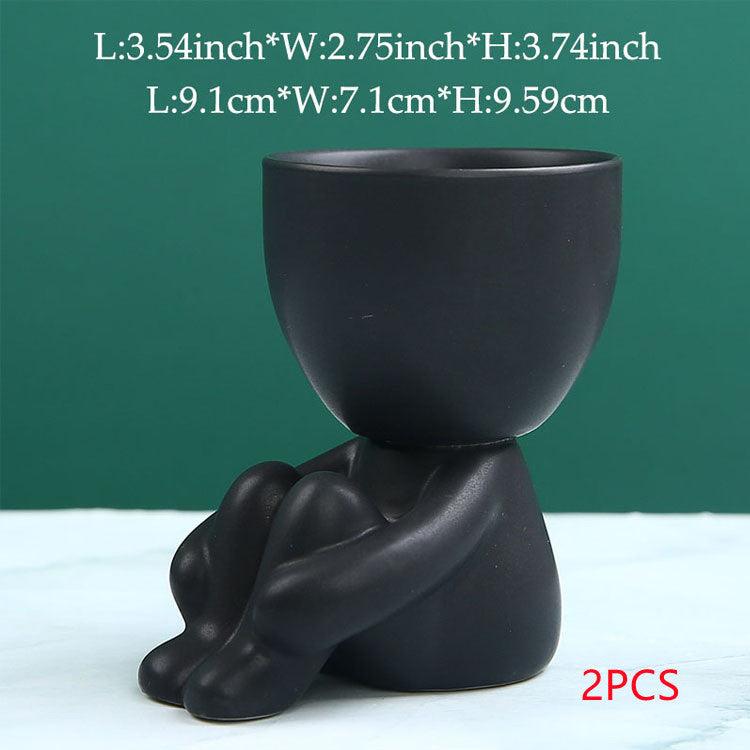 Home Ceramics Little People Succulent Vase Creative Desktop Art Crafts Decoration - Pacisia