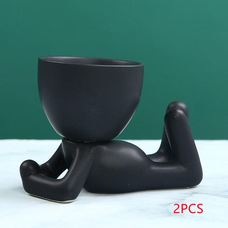 Home Ceramics Little People Succulent Vase Creative Desktop Art Crafts Decoration - Pacisia