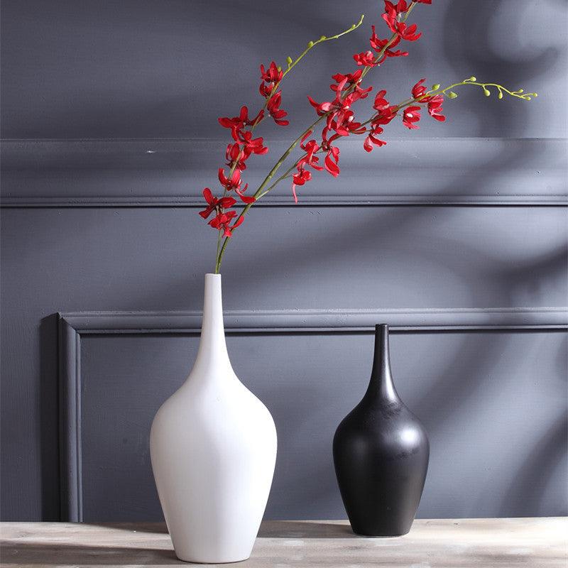 Home Desktop Flower Arrangement Decor Ceramic White Tall Vase - Pacisia
