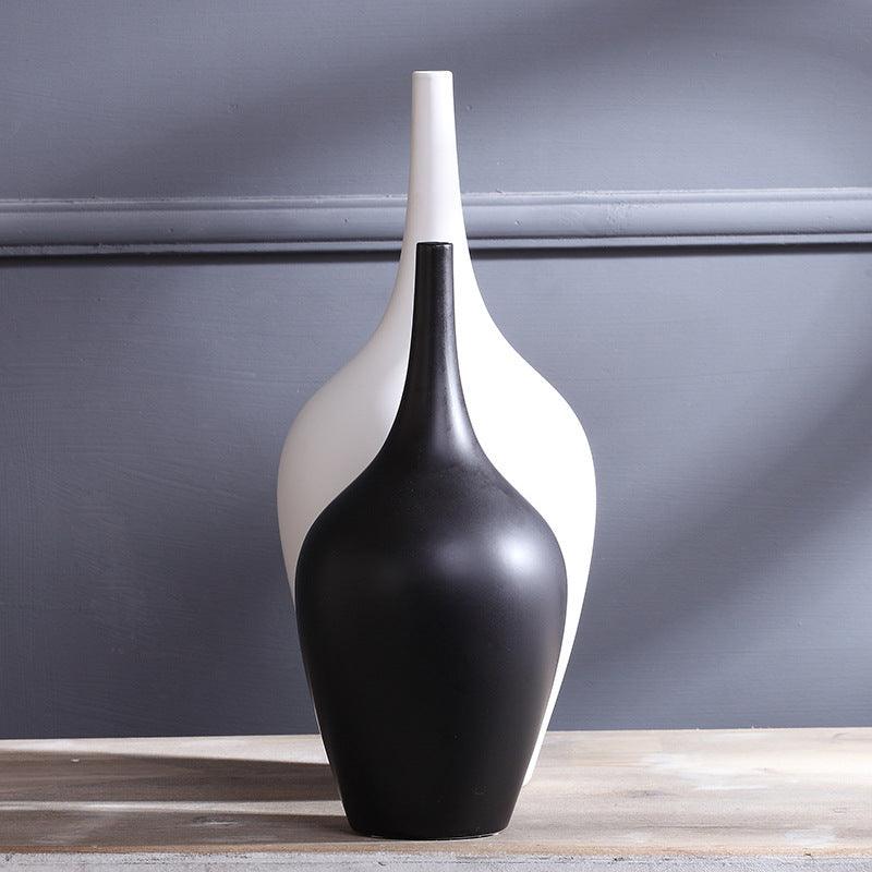Home Desktop Flower Arrangement Decor Ceramic White Tall Vase - Pacisia