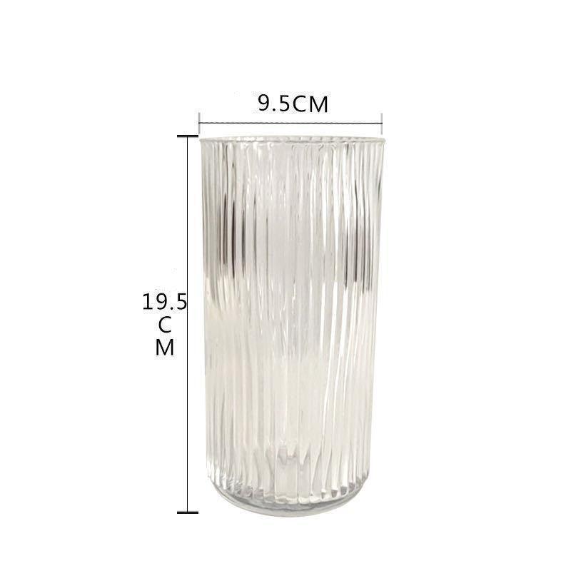 Home Fashion Decoration Color Vertical Striped Glass Vase - Pacisia