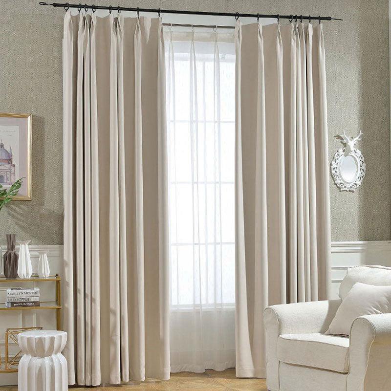 Home Fashion Herringbone Pattern Chenille Blackout Curtains - Pacisia