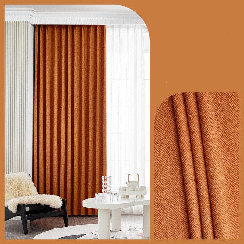 Home Fashion Herringbone Pattern Chenille Blackout Curtains - Pacisia