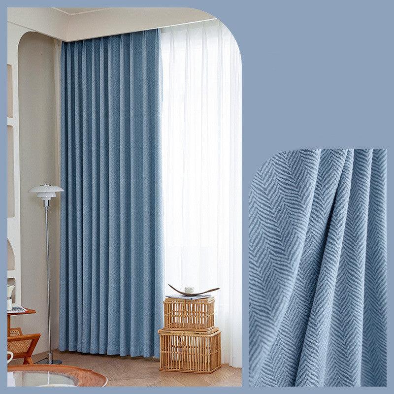 Home Fashion Herringbone Pattern Chenille Blackout Curtains - Pacisia