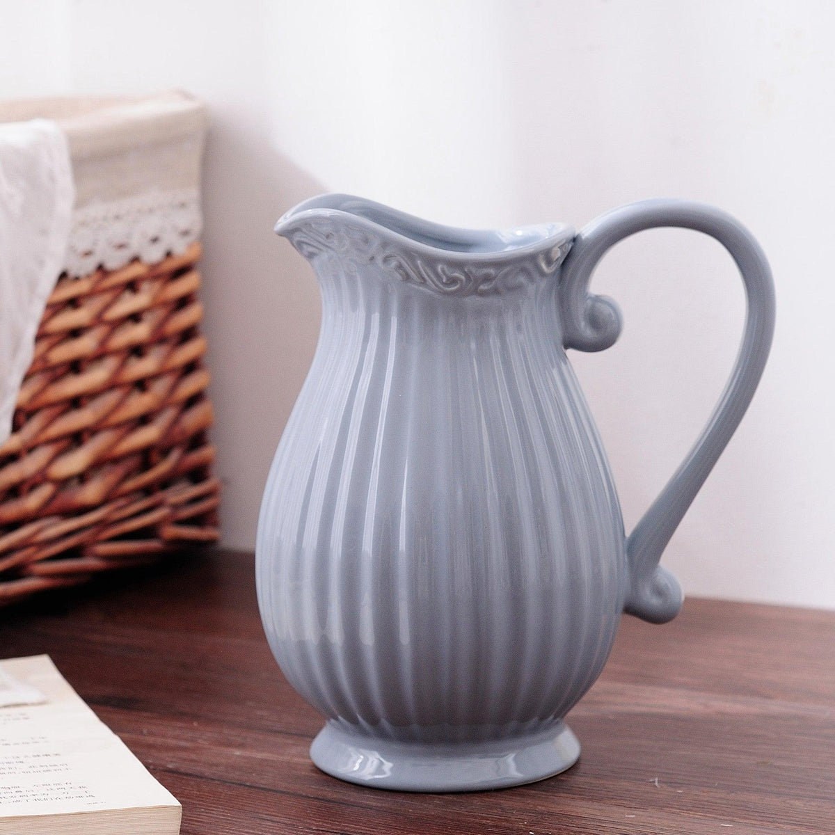 Home Fashion Simple Solid Color Ceramic Flower Pot Vase - Pacisia