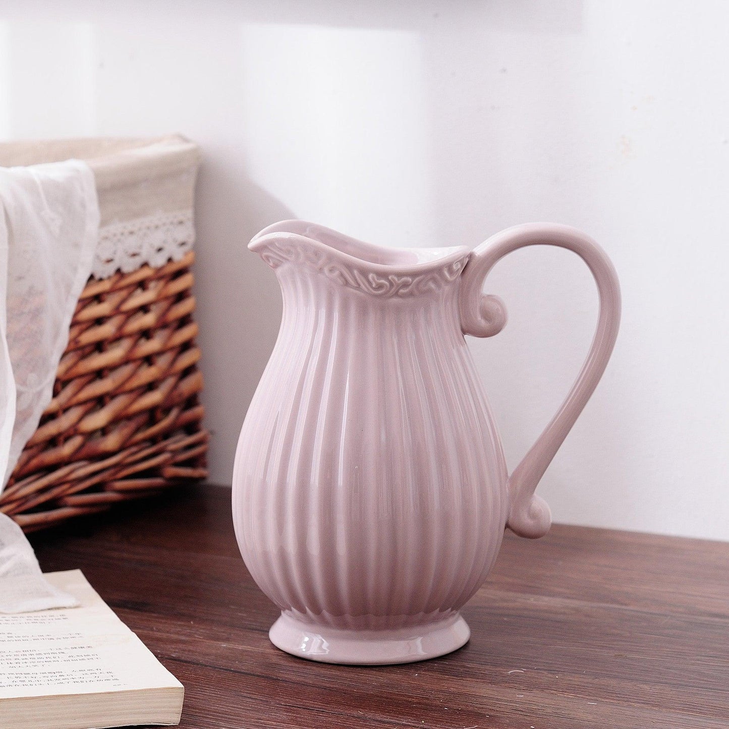 Home Fashion Simple Solid Color Ceramic Flower Pot Vase - Pacisia