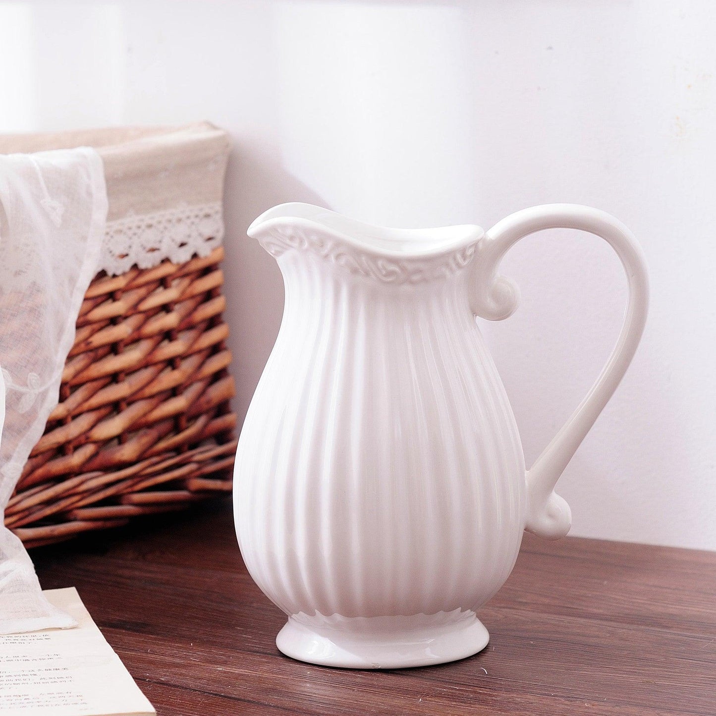 Home Fashion Simple Solid Color Ceramic Flower Pot Vase - Pacisia