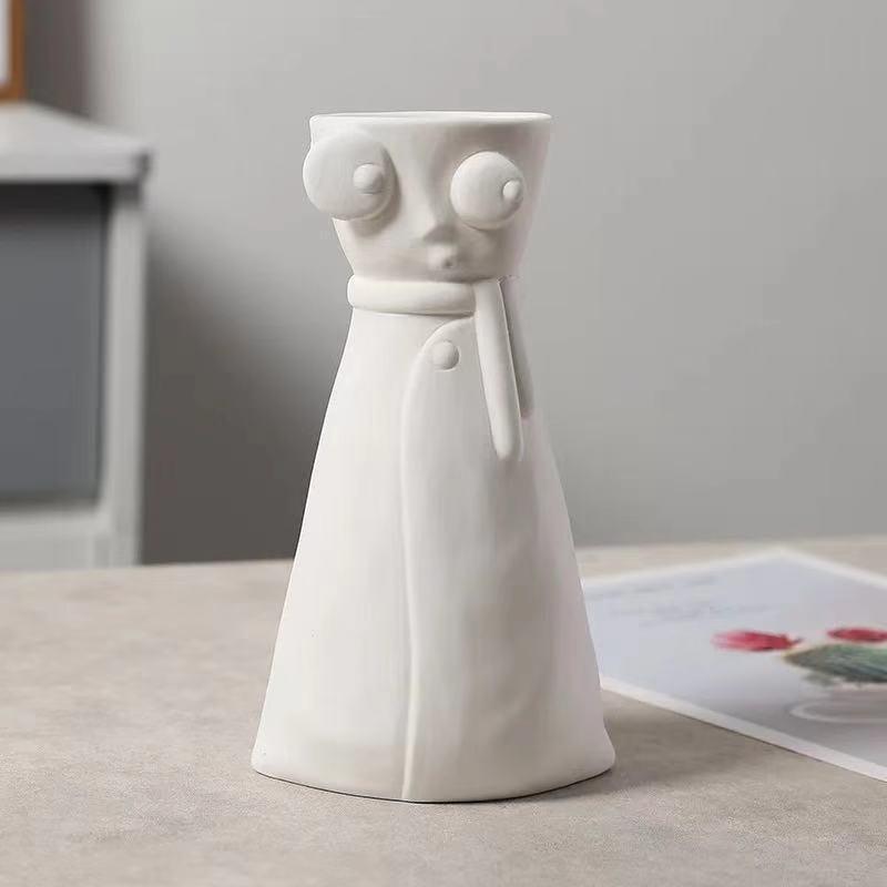 Home Furnishing Simple European Style Ornaments Dried Flowers Floral Ornaments Ceramic Vase - Pacisia