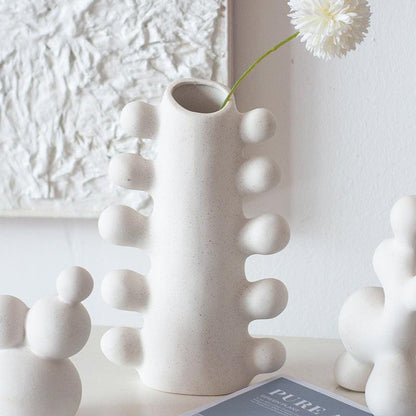 Home White Frosted Vase Of Opposite - Pacisia