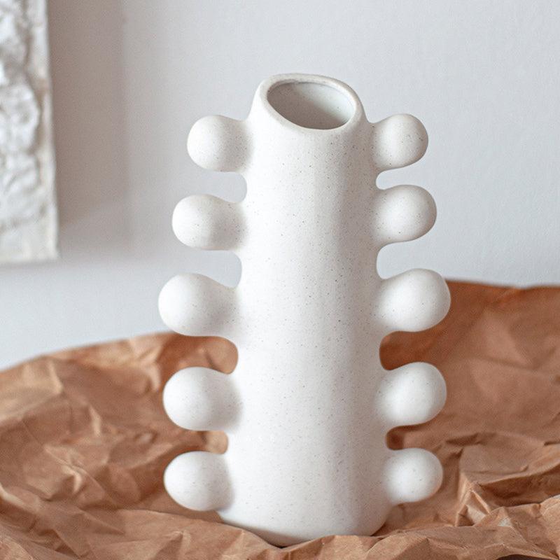 Home White Frosted Vase Of Opposite - Pacisia