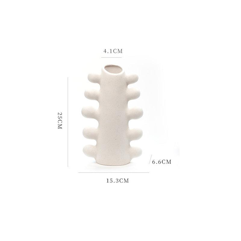 Home White Frosted Vase Of Opposite - Pacisia