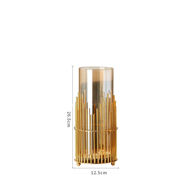 Household European Style Simple Metal Glass Vase - Pacisia