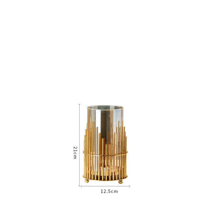 Household European Style Simple Metal Glass Vase - Pacisia