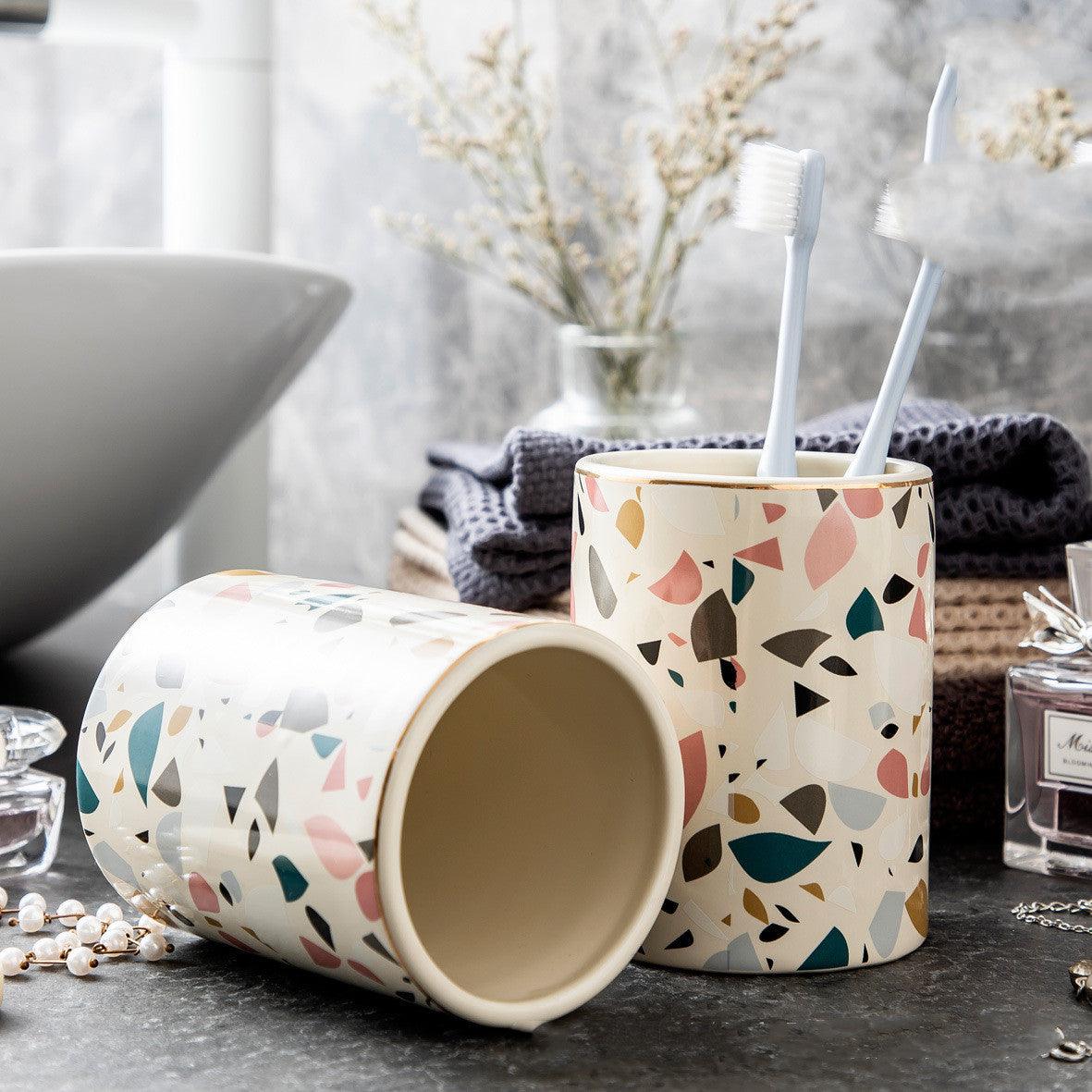 Household Items, Bathroom Set, Mouthwash Cup, Hotel Bathroom, Nordic Style Ceramic Wash Set - Pacisia
