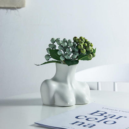 Human Body Vase And Bust Ceramic Living Room Flower Arranging Device - Pacisia