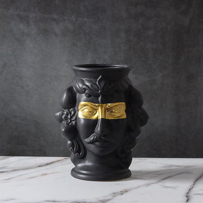 Human Face, Head Shape, Ceramic Vase, Handicraft Ornaments - Pacisia