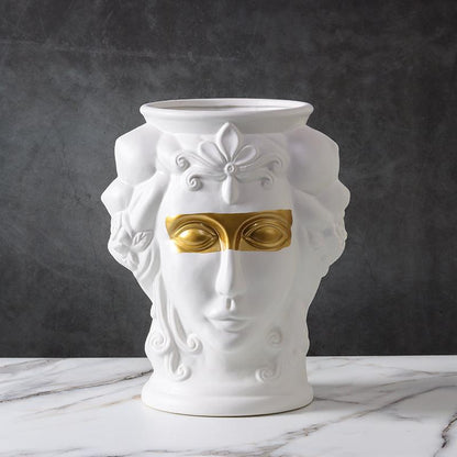 Human Face, Head Shape, Ceramic Vase, Handicraft Ornaments - Pacisia