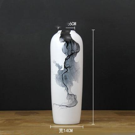 Ink Creative Ceramics New Chinese Style Vase Simple And Individual Home Decoration Ornaments - Pacisia