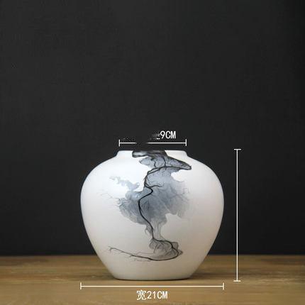 Ink Creative Ceramics New Chinese Style Vase Simple And Individual Home Decoration Ornaments - Pacisia