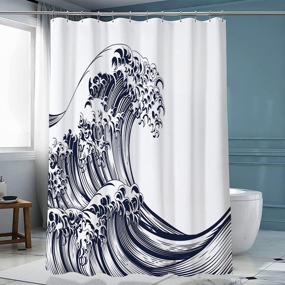 Ink Forest Shower Curtain Chinese Polyester With Hook - Pacisia