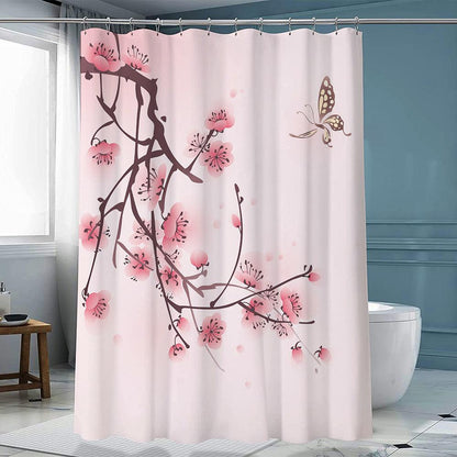 Ink Forest Shower Curtain Chinese Polyester With Hook - Pacisia