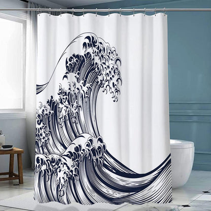 Ink Forest Shower Curtain Chinese Polyester With Hook - Pacisia