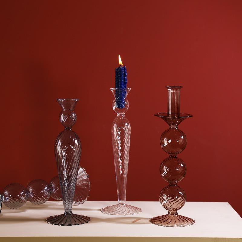 Ins Home Decoration Glass Candle Holder Vase Props - Pacisia