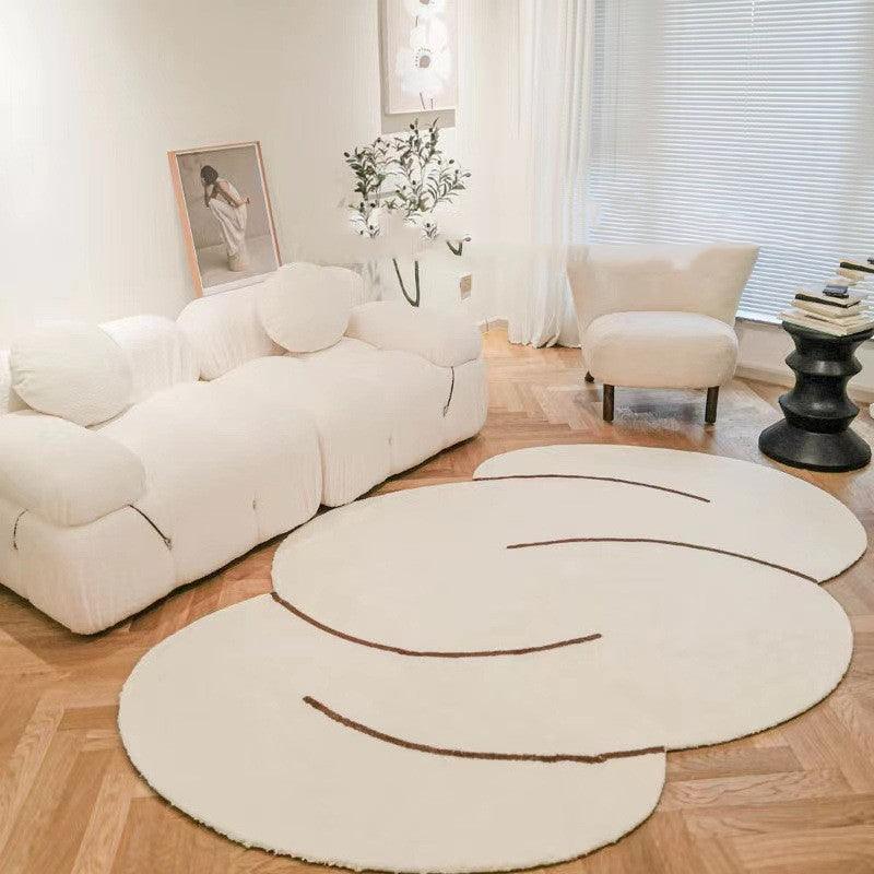 Japanese Cashmere Carpet Cream Line Cloud Simple - Pacisia