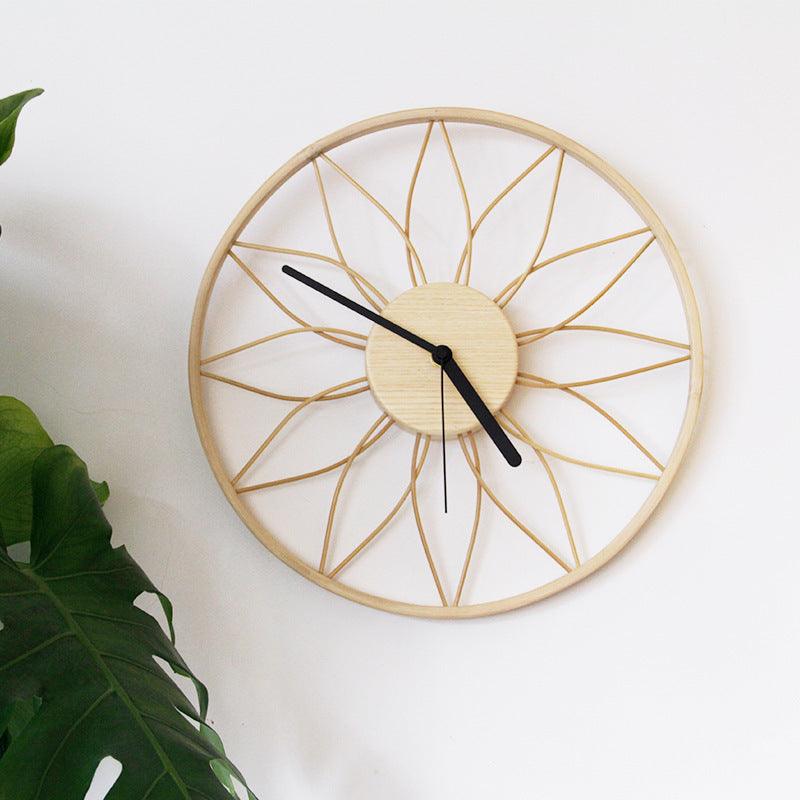 Japanese Style Wall Clock Solid Wood Clock Clock Living Room - Pacisia