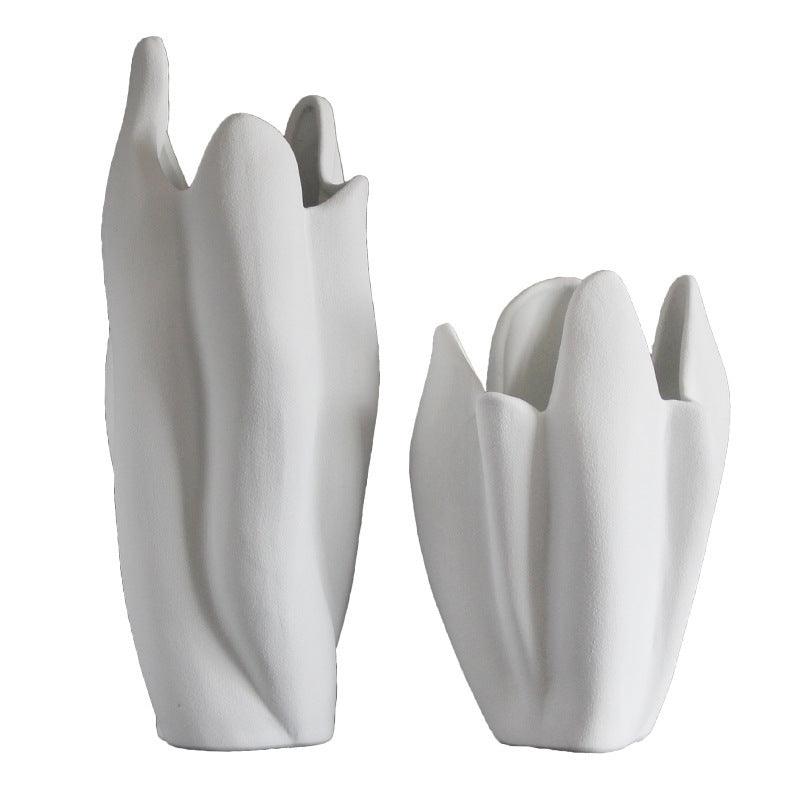 Jingdezhen Ceramics Biscuit White Vase Flower Arrangement - Pacisia