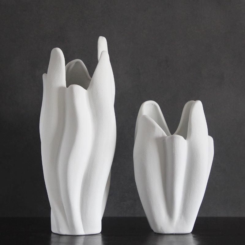 Jingdezhen Ceramics Biscuit White Vase Flower Arrangement - Pacisia