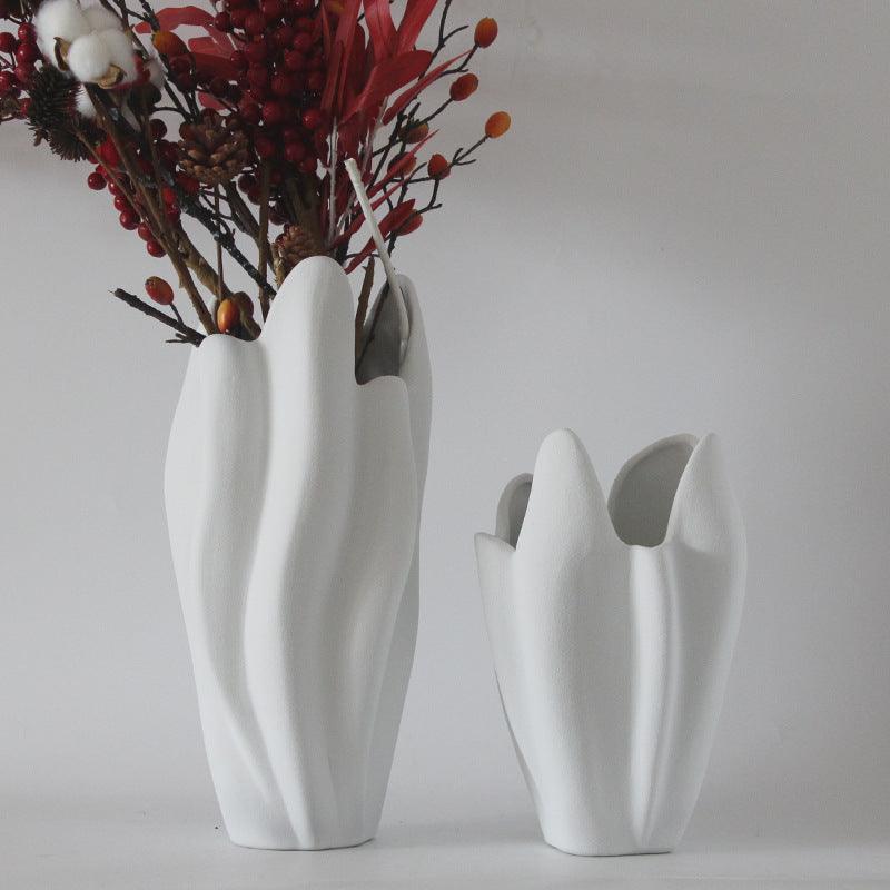 Jingdezhen Ceramics Biscuit White Vase Flower Arrangement - Pacisia