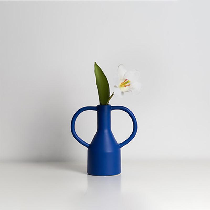 Klein Blue Creative Binaural Ceramic Decorative Vase Ornament - Pacisia